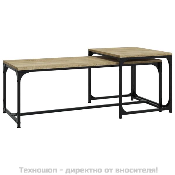 Кафе маси, 2 бр, дъб сонома, инженерно дърво