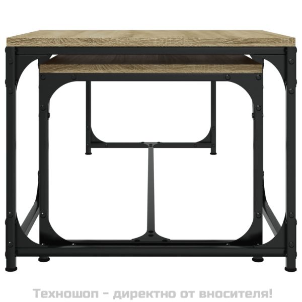 Кафе маси, 2 бр, дъб сонома, инженерно дърво