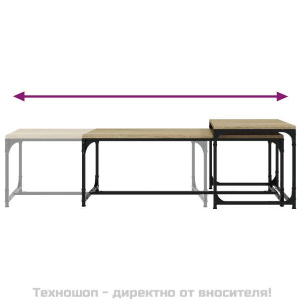 Кафе маси, 2 бр, дъб сонома, инженерно дърво