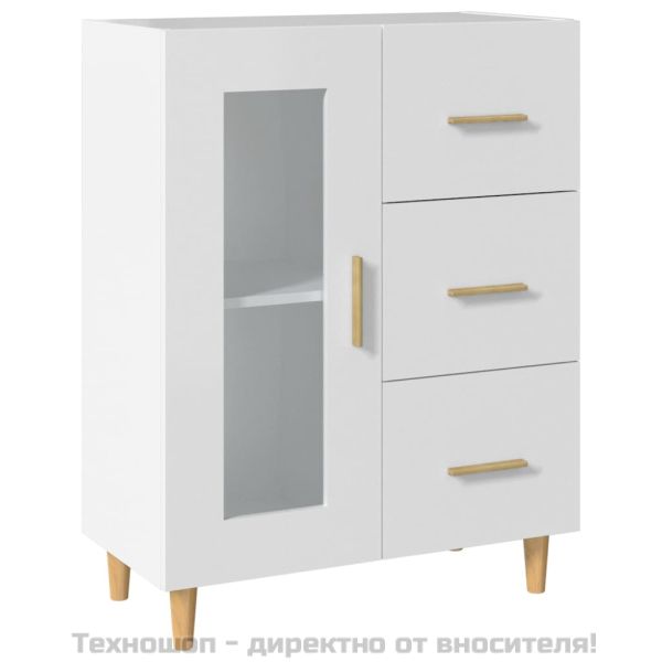 Сайдборд, бял, 69,5x34x90 см, инженерно дърво