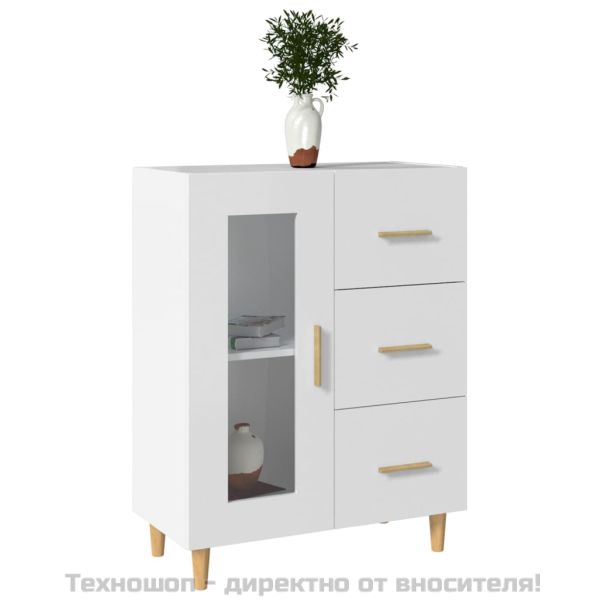 Сайдборд, бял, 69,5x34x90 см, инженерно дърво