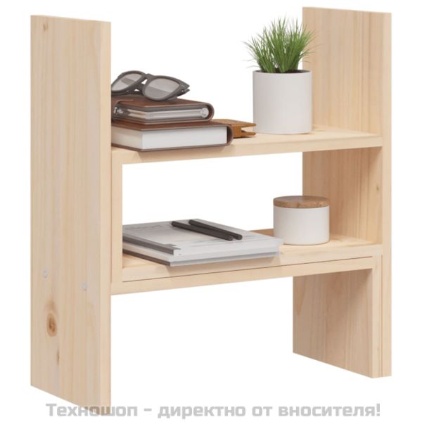 Поставка за монитор, (39-72)x17x43 см, бор масив