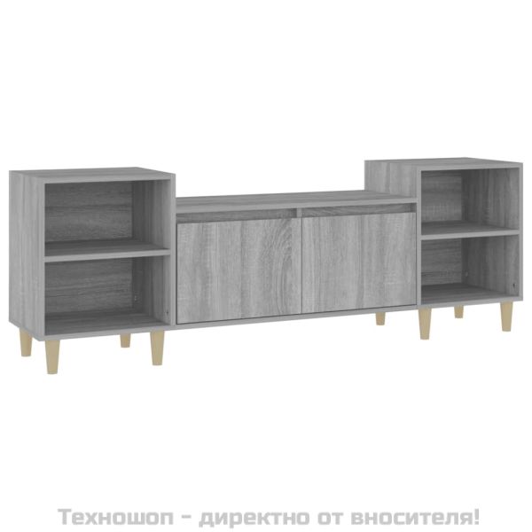 ТВ шкаф, сив сонома, 160x35x55 см, инженерно дърво