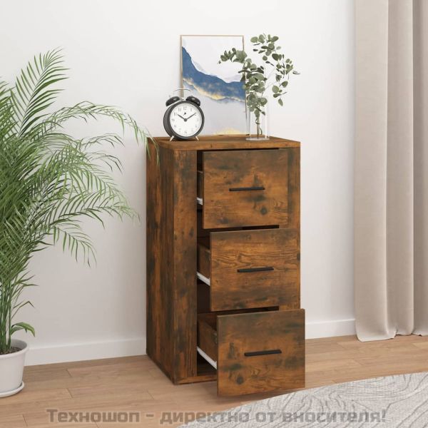 Сайдборд, опушен дъб, 40x33x70 см, инженерно дърво