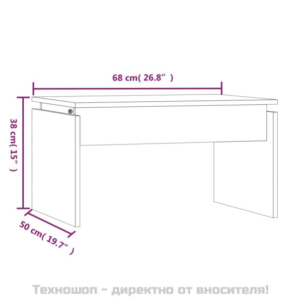 Кафе маса, кафяв дъб, 68x50x38 см, инженерно дърво