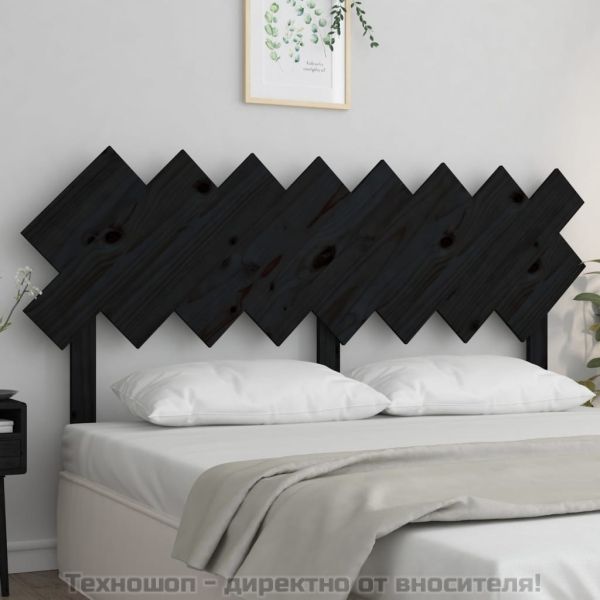 Горна табла за легло, черна, 159,5x3x80,5 см, бор масив