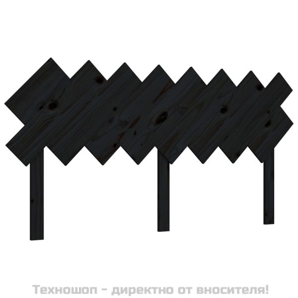 Горна табла за легло, черна, 159,5x3x80,5 см, бор масив