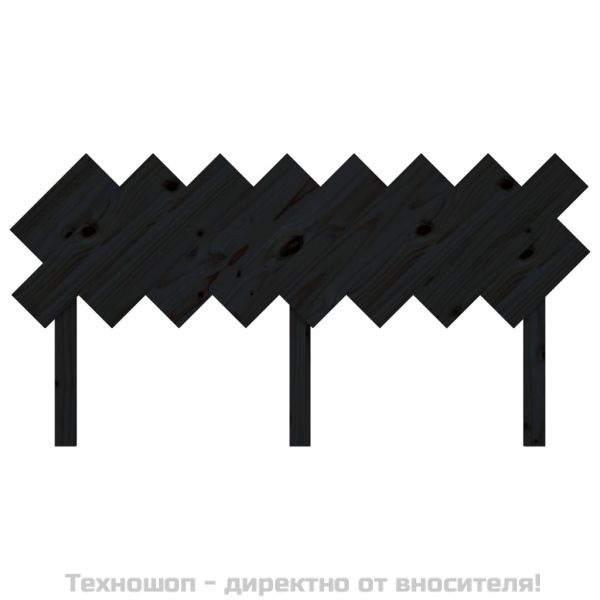 Горна табла за легло, черна, 159,5x3x80,5 см, бор масив