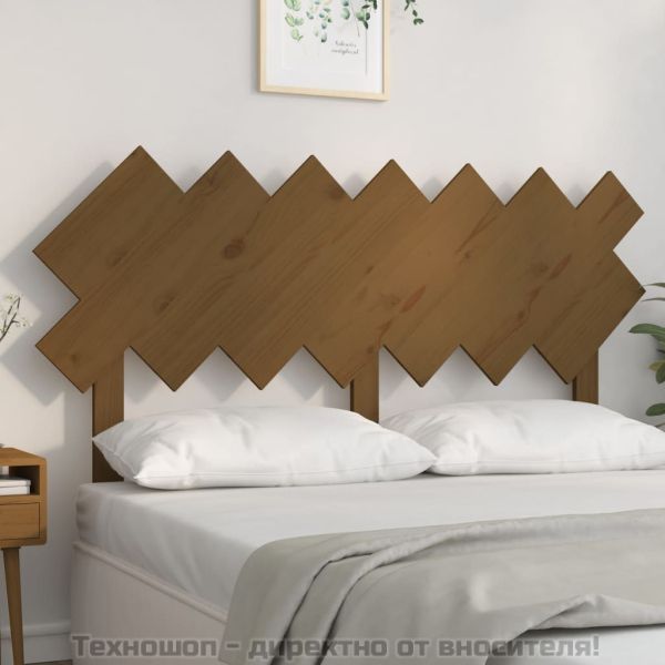 Горна табла за легло, меденокафява, 141x3x80,5 см, бор масив