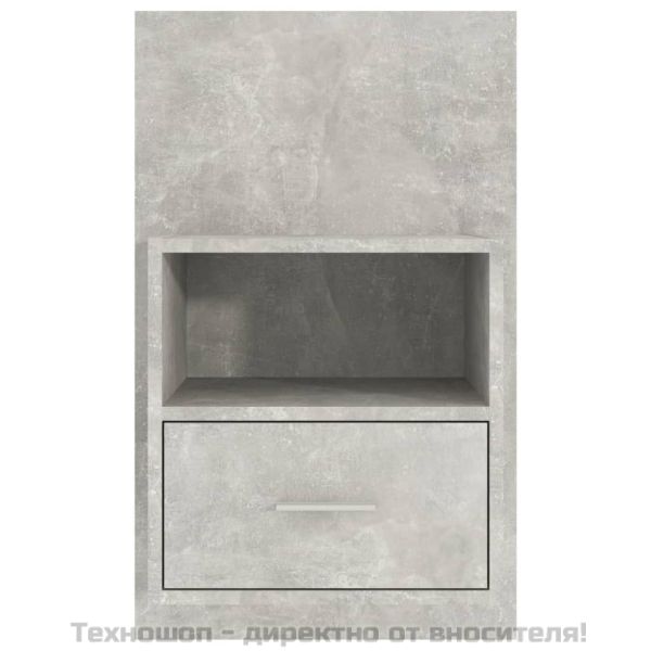 Нощно шкафче за стенен монтаж, бетонно сиво