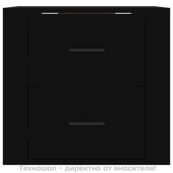 Нощно шкафче за стенен монтаж, черно, 50x36x47 см