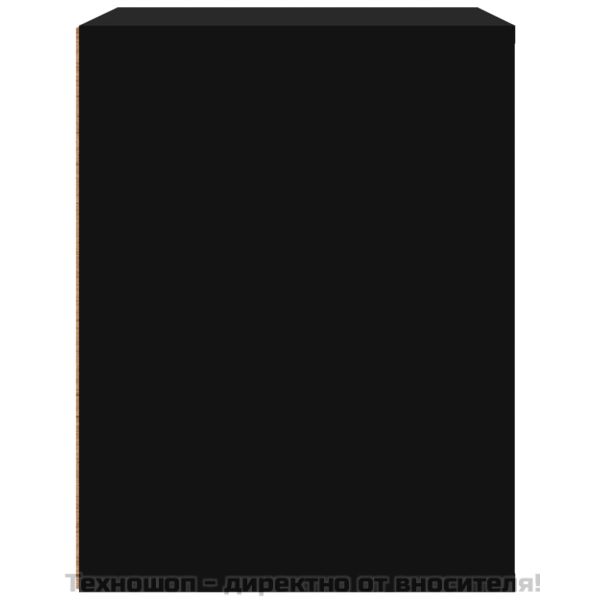 Нощно шкафче за стенен монтаж, черно, 50x36x47 см