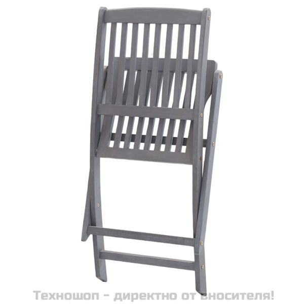 Сгъваеми градински столове, 4 бр, акация масив