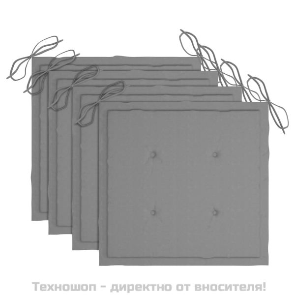 Възглавници за столове 4 бр сиви 40x40x4 см Оксфорд плат