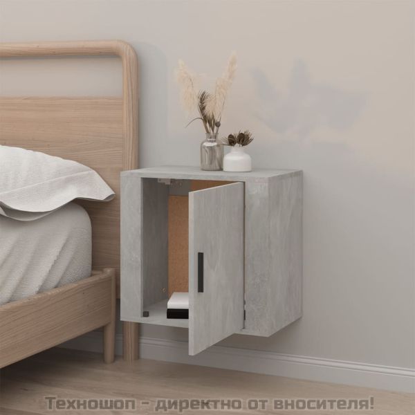 Нощно шкафче за стенен монтаж, бяло, 50x30x47 см