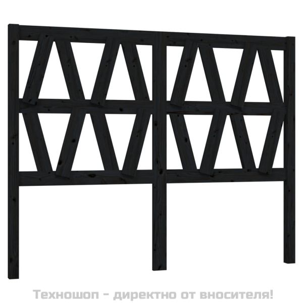 Горна табла за легло, черна, 166x4x100 см, бор масив