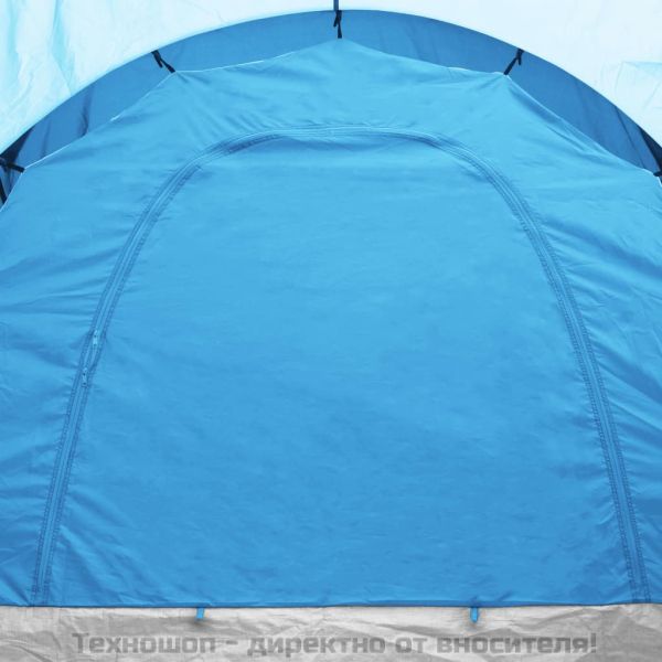 Къмпинг палатка за 6 души синьо и светлосиньо