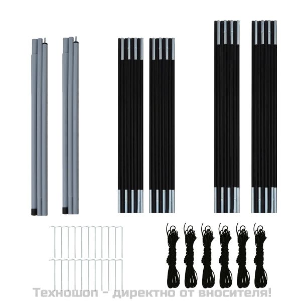 Къмпинг палатка за 6 души синьо и светлосиньо