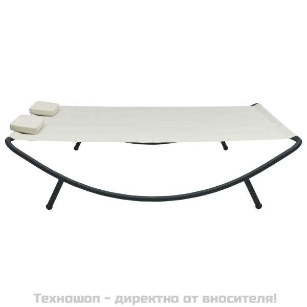 Градинско лаундж легло, текстил, кремаво