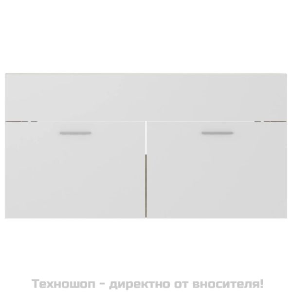 Долен шкаф за мивка, бяло и дъб сонома, 90x38,5x46 см