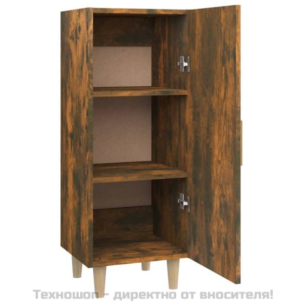 Сайдборд, опушен дъб, 34,5x34x90 см, инженерно дърво