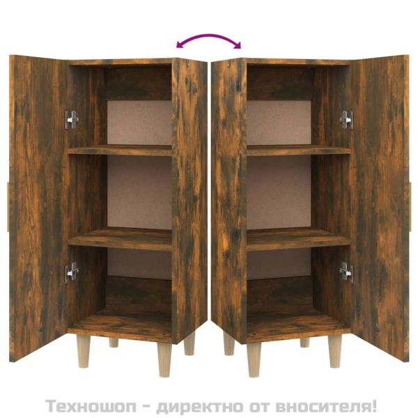 Сайдборд, опушен дъб, 34,5x34x90 см, инженерно дърво