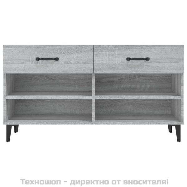 Шкаф за обувки, сив сонома, 102x35x55 см, инженерно дърво