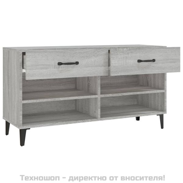 Шкаф за обувки, сив сонома, 102x35x55 см, инженерно дърво
