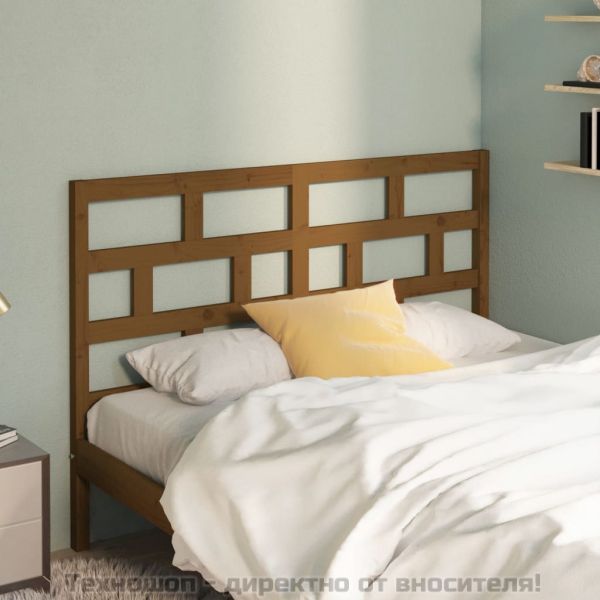 Горна табла за легло, меденокафява, 141x4x100 см, бор масив