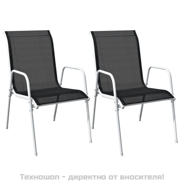 Бистро комплект, 3 части, стомана, черен