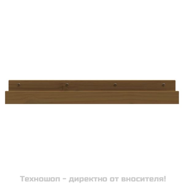 Стенни рафтове, 2 бр, меденокафяви, 80x12x9 см, бор масив