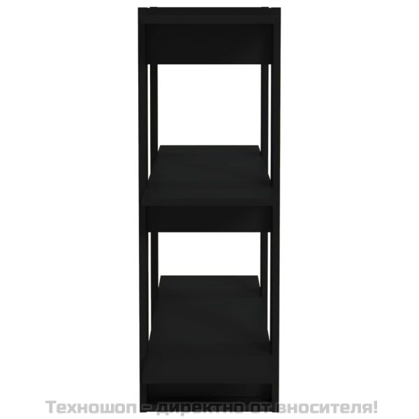 Библиотека/разделител за стая, черна, 80x30x87 см