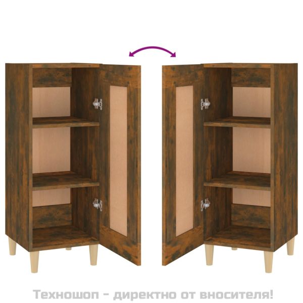 Сайдборд, опушен дъб, 34,5x34x90 см, инженерно дърво