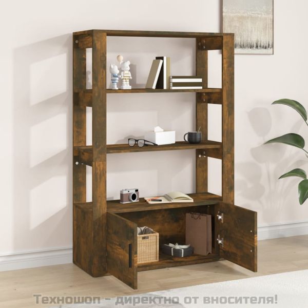 Сайдборд, опушен дъб, 80x30x119,5 см, инженерно дърво