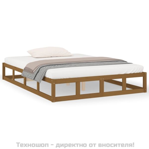 Рамка за легло меденокафяво 120x190 см Small Double дърво масив