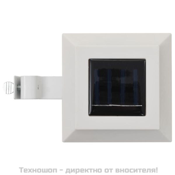 Градински соларни лампи, 6 бр, LED, квадратни, 12 см, бели