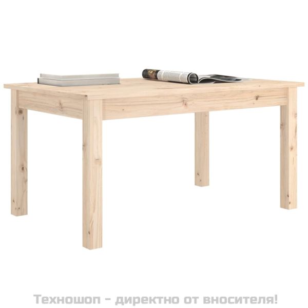 814279 Кафе маса, 80x50x40 см, борово дърво масив