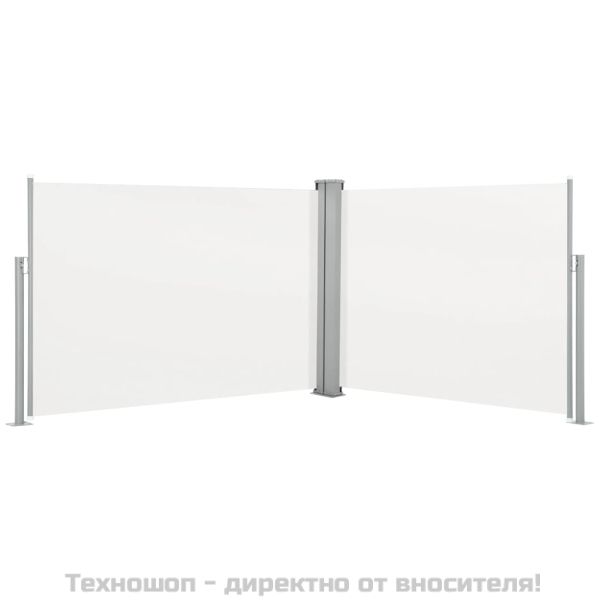 Прибираща се странична тента, кремава, 100x1000 см