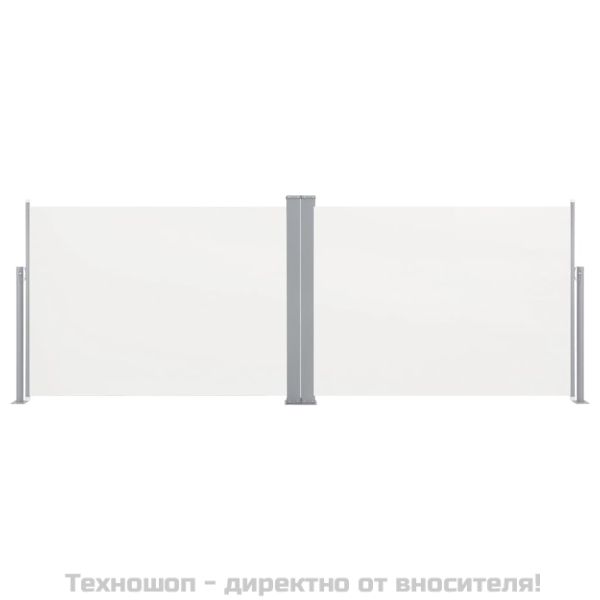 Прибираща се странична тента, кремава, 100x1000 см