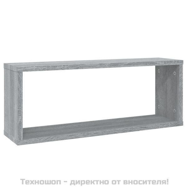Стенни рафтове, 6 бр, сив сонома, 60x15x23 см, инженерно дърво