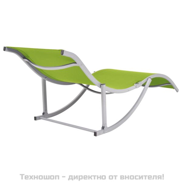 Сгъваеми шезлонги, 2 бр, зелени, textilene