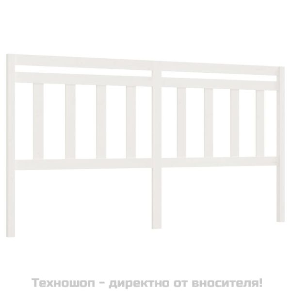 Горна табла за легло, бяла, 206x4x100 см, бор масив