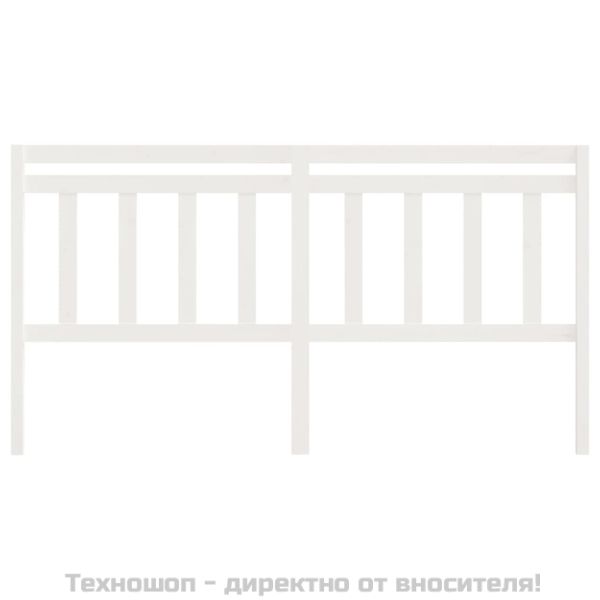 Горна табла за легло, бяла, 206x4x100 см, бор масив