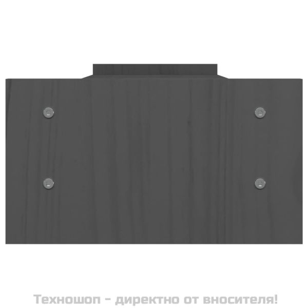 Поставка за монитор, сива, 100x27x15 см, бор масив