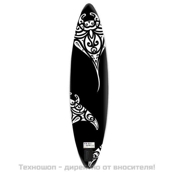 Комплект надуваем стендъп падълборд, 305x76x15 см, черен