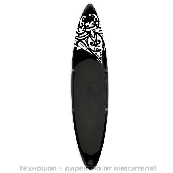 Комплект надуваем стендъп падълборд, 305x76x15 см, черен