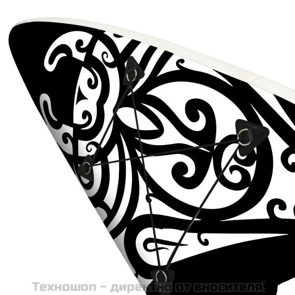 Комплект надуваем стендъп падълборд, 305x76x15 см, черен