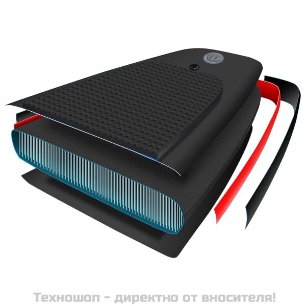 Комплект надуваем стендъп падълборд, 305x76x15 см, черен