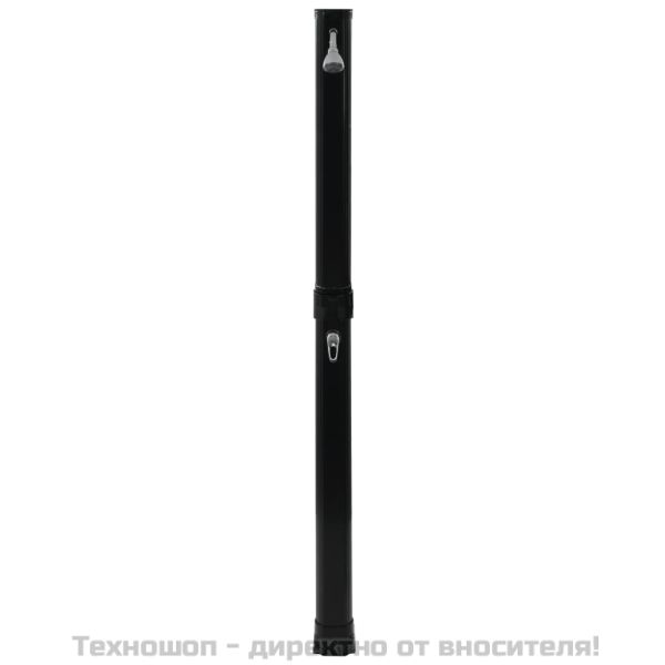 Сгъваем соларен душ, черен, 214 см, 23 л