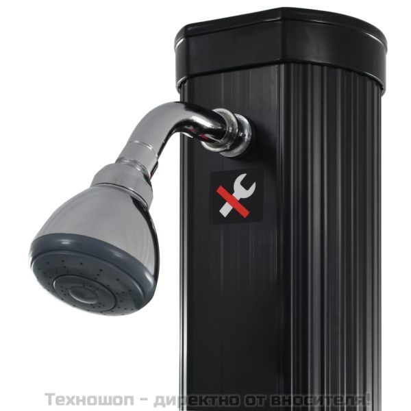 Сгъваем соларен душ, черен, 214 см, 23 л